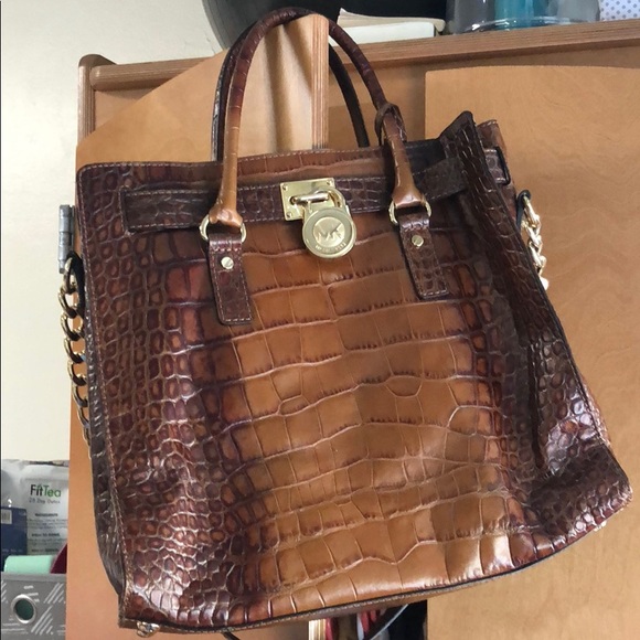 Hamilton Ew Crocodile Embossed Medium Satchel - Picture 6 of 6